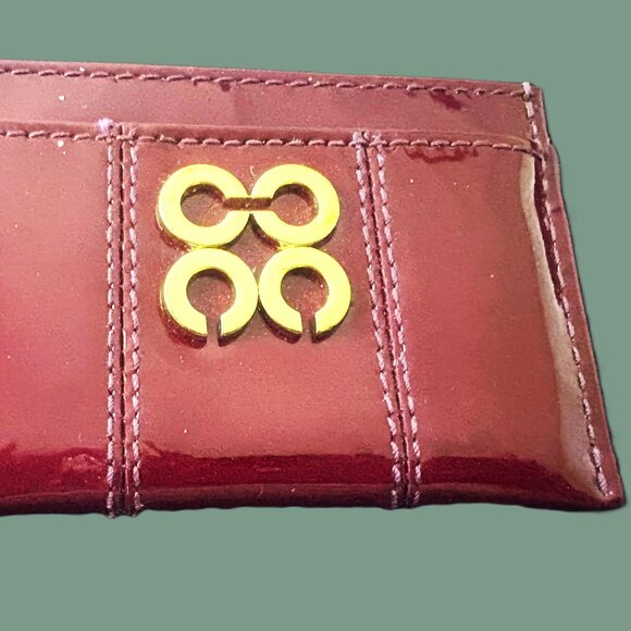 Coach Burgundy Patent Leather Card Holder with Gold Hardware NWOT - Picture 7 of 8